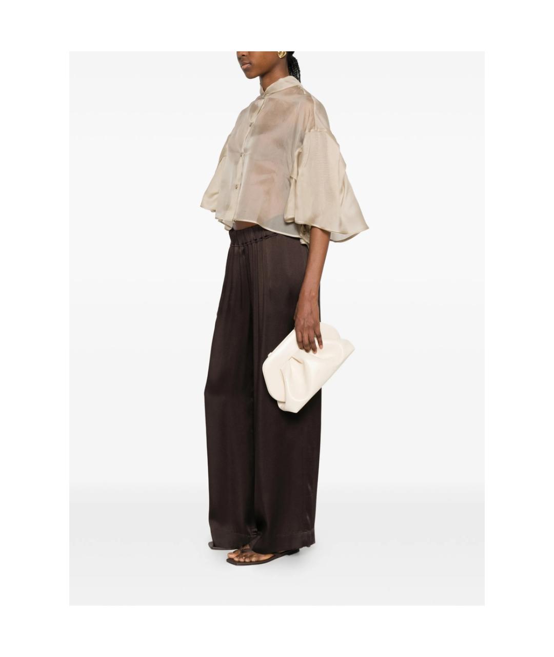 MAX MARA Бежевая шелковая рубашка, фото 3