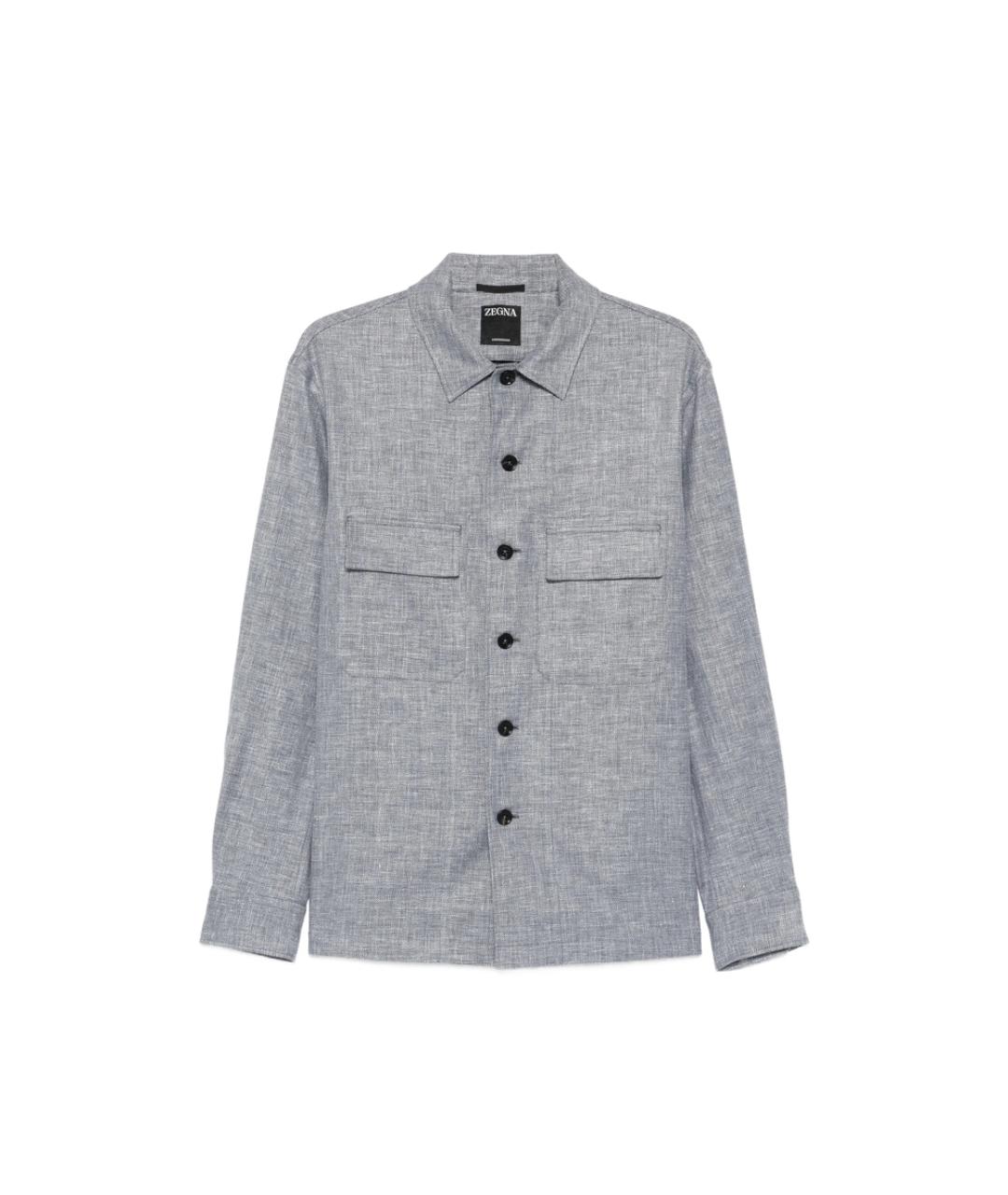 ZEGNA Серая шерстяная классическая рубашка, фото 1