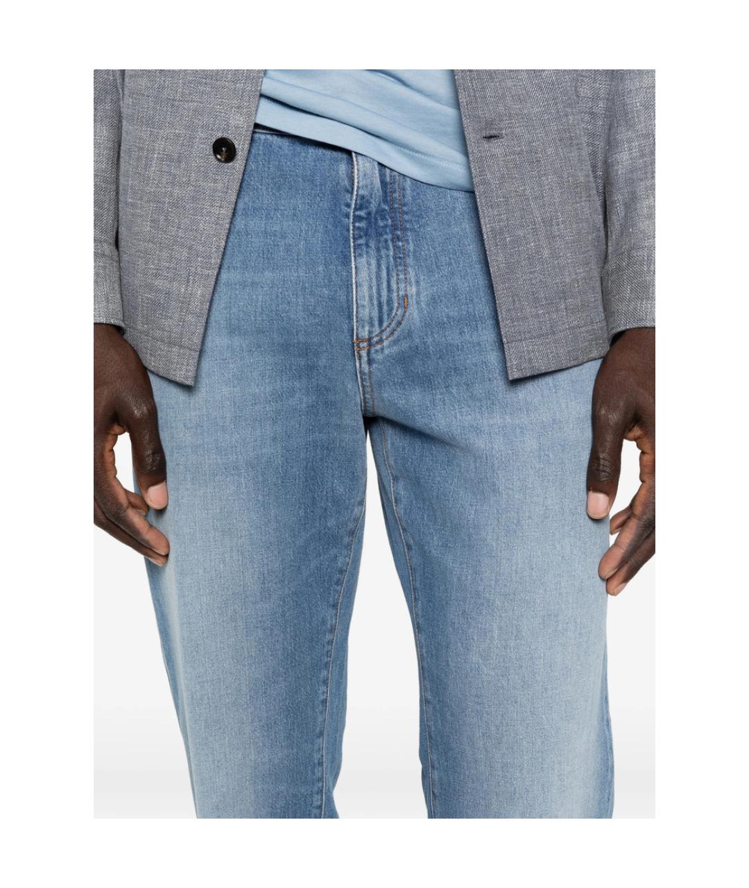 ZEGNA Голубые хлопковые джинсы скинни, фото 2