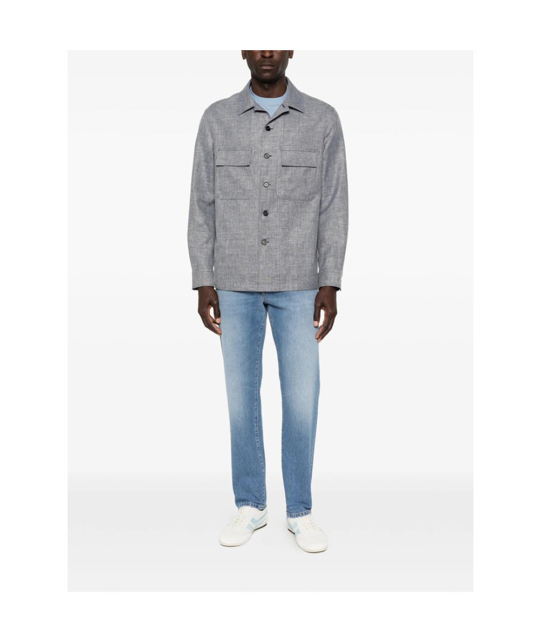 ZEGNA Голубые хлопковые джинсы скинни, фото 5