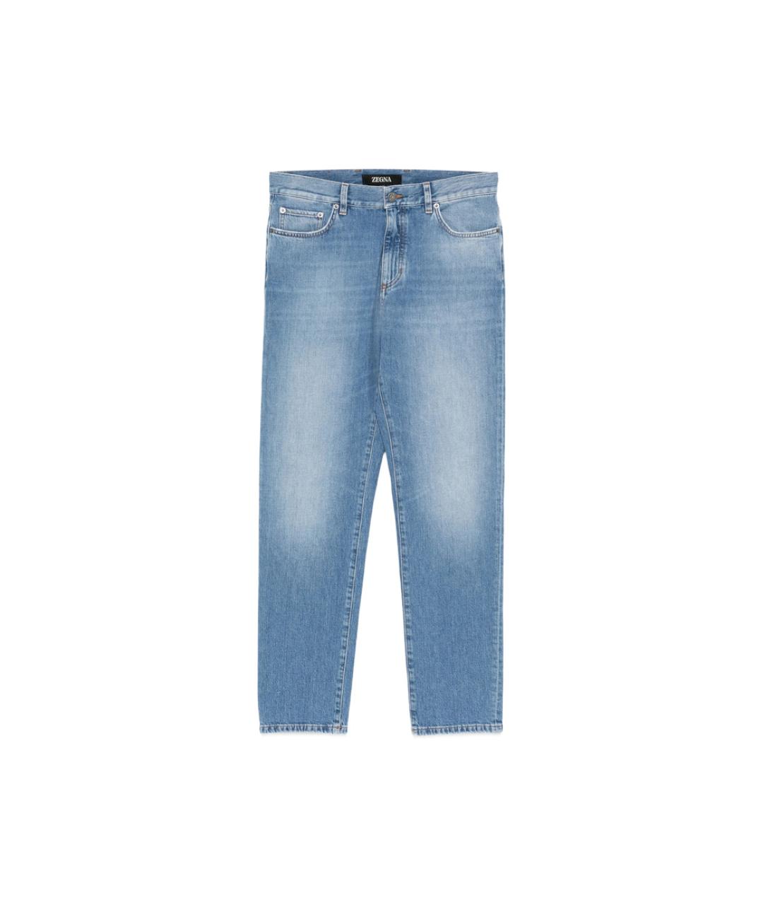 ZEGNA Голубые хлопковые джинсы скинни, фото 1