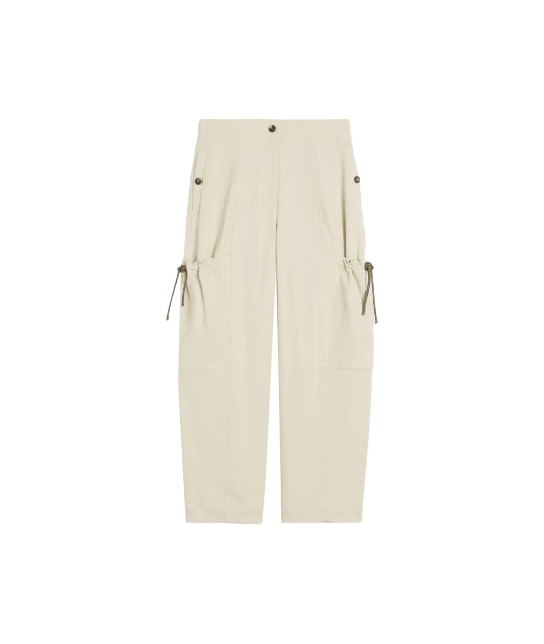 MAX MARA Бежевые хлопковые прямые брюки, фото 1