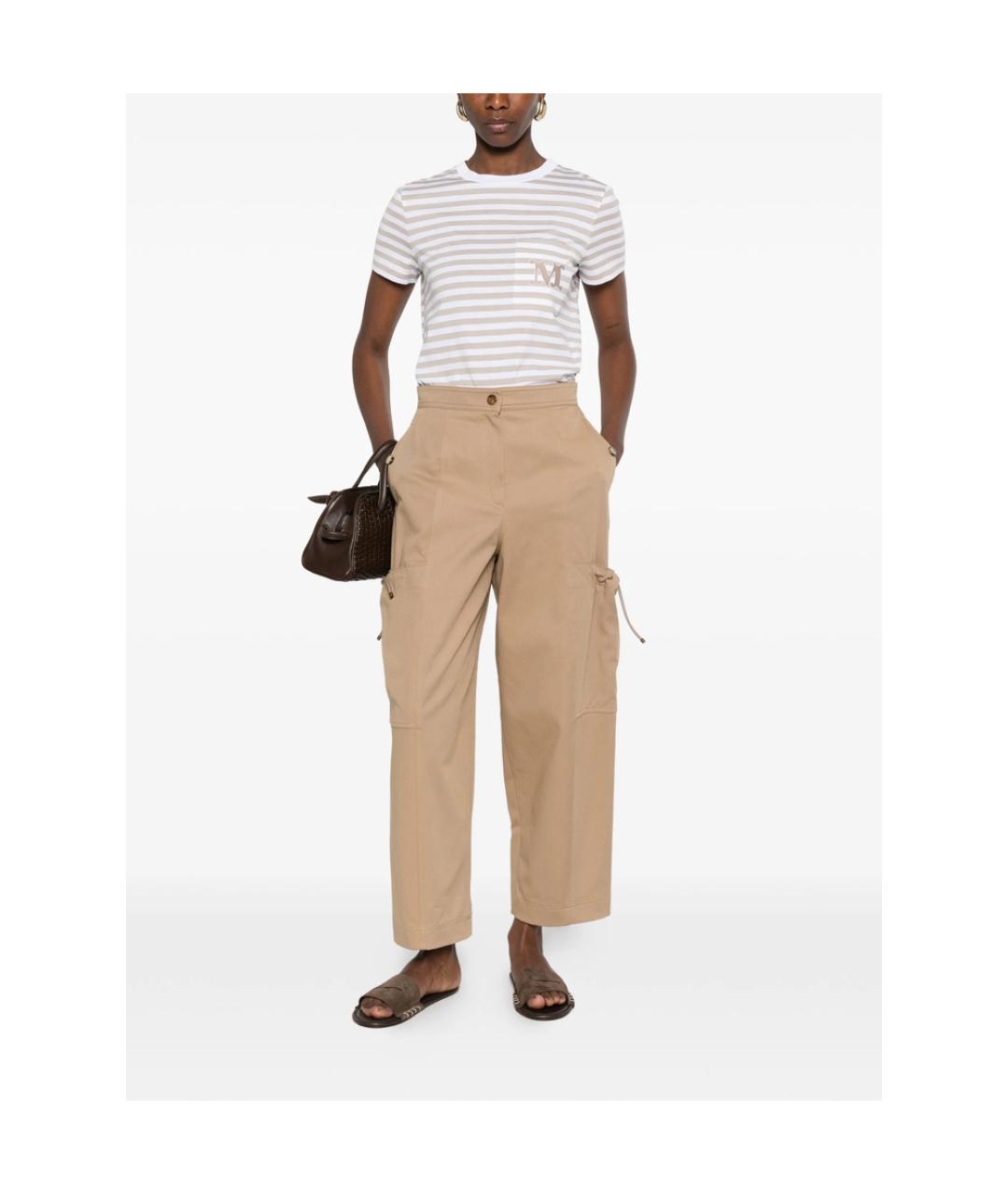MAX MARA Бежевые хлопковые капри, фото 2