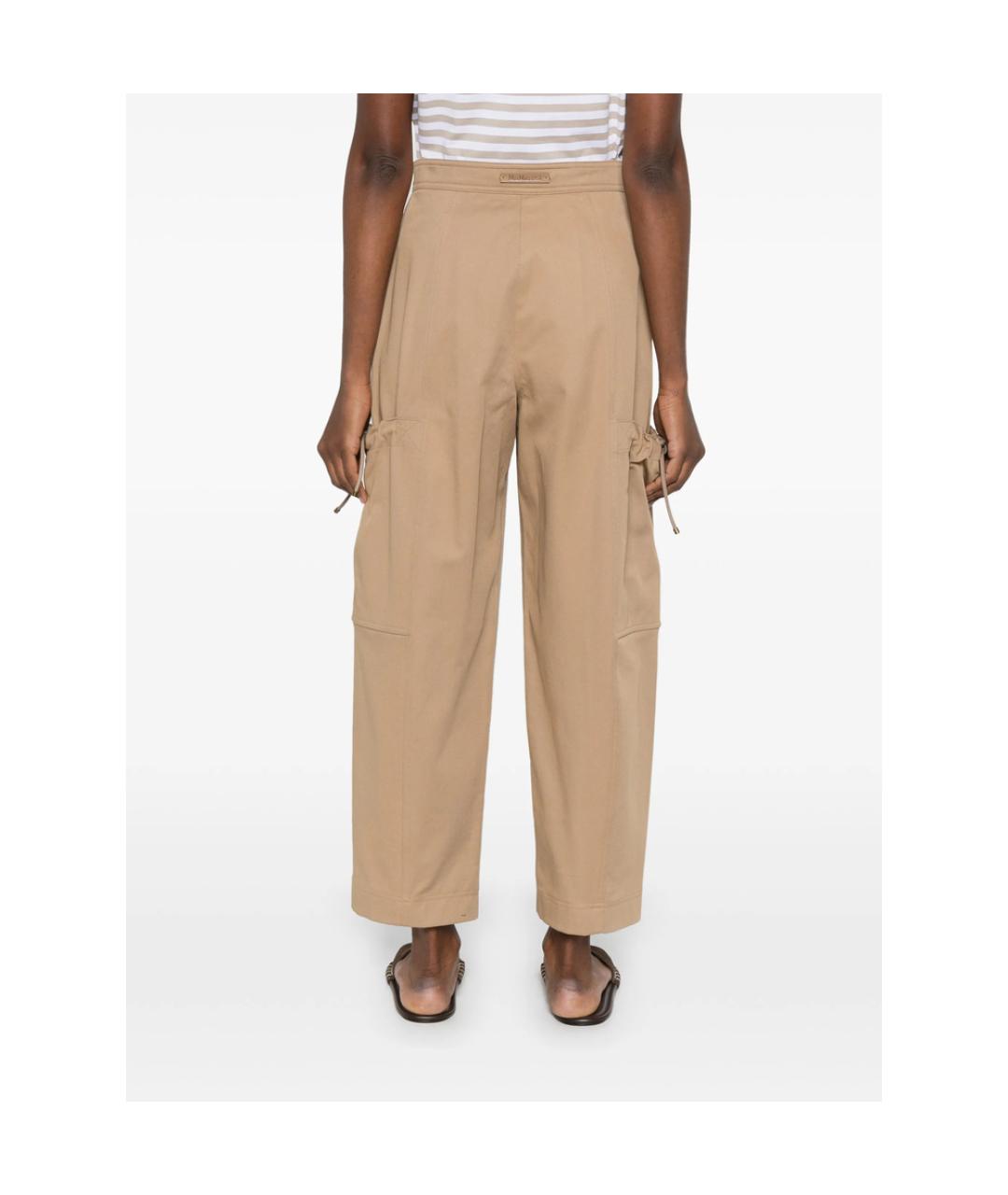 MAX MARA Бежевые хлопковые капри, фото 4