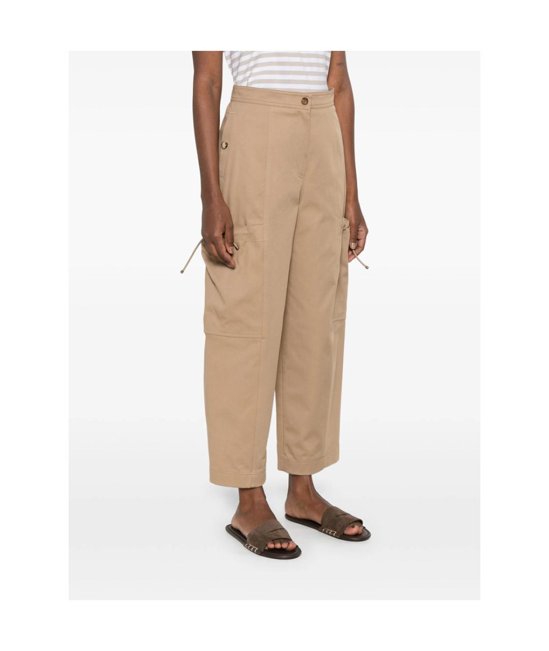MAX MARA Бежевые хлопковые капри, фото 3