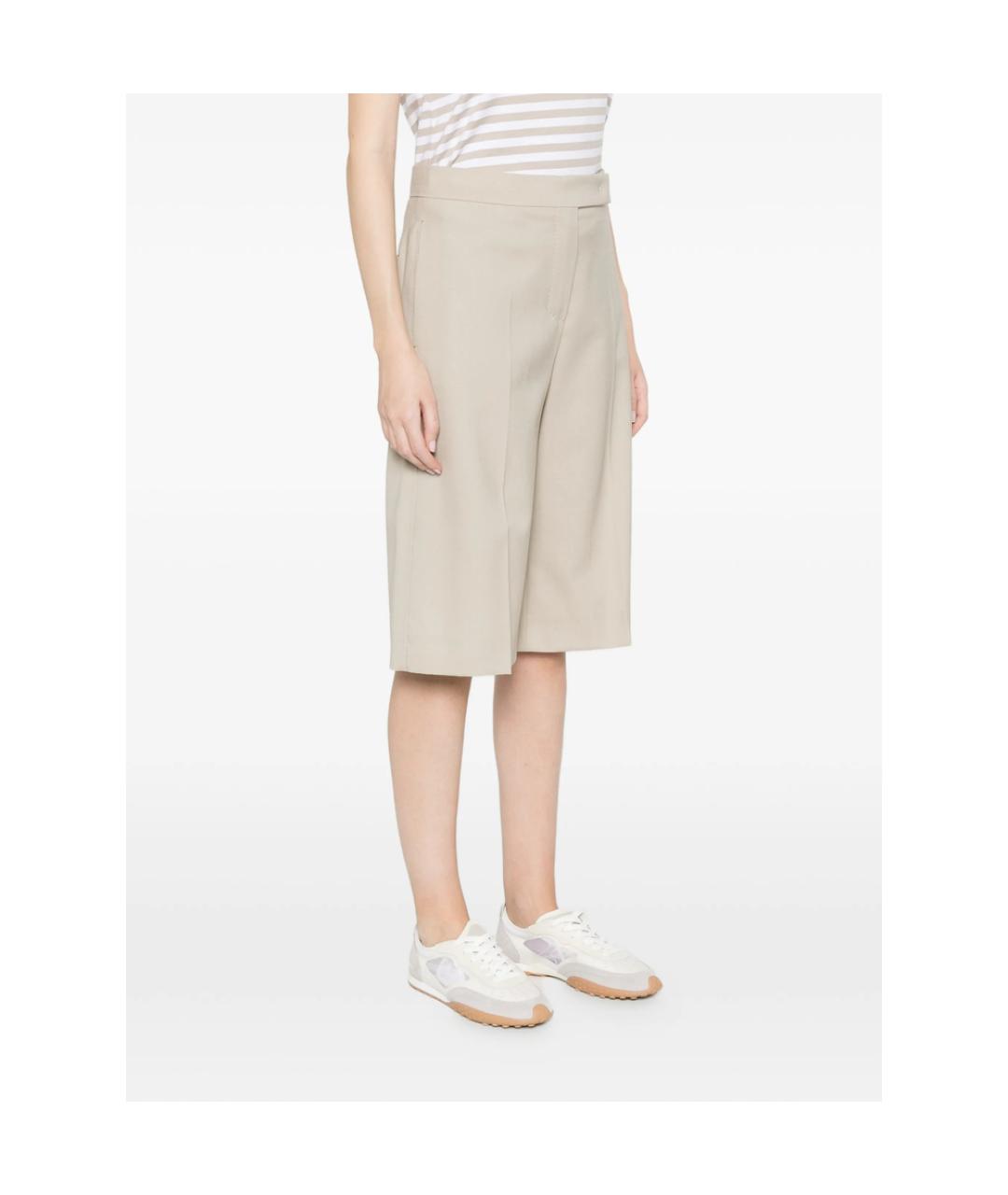 MAX MARA Бежевые шерстяные шорты, фото 4