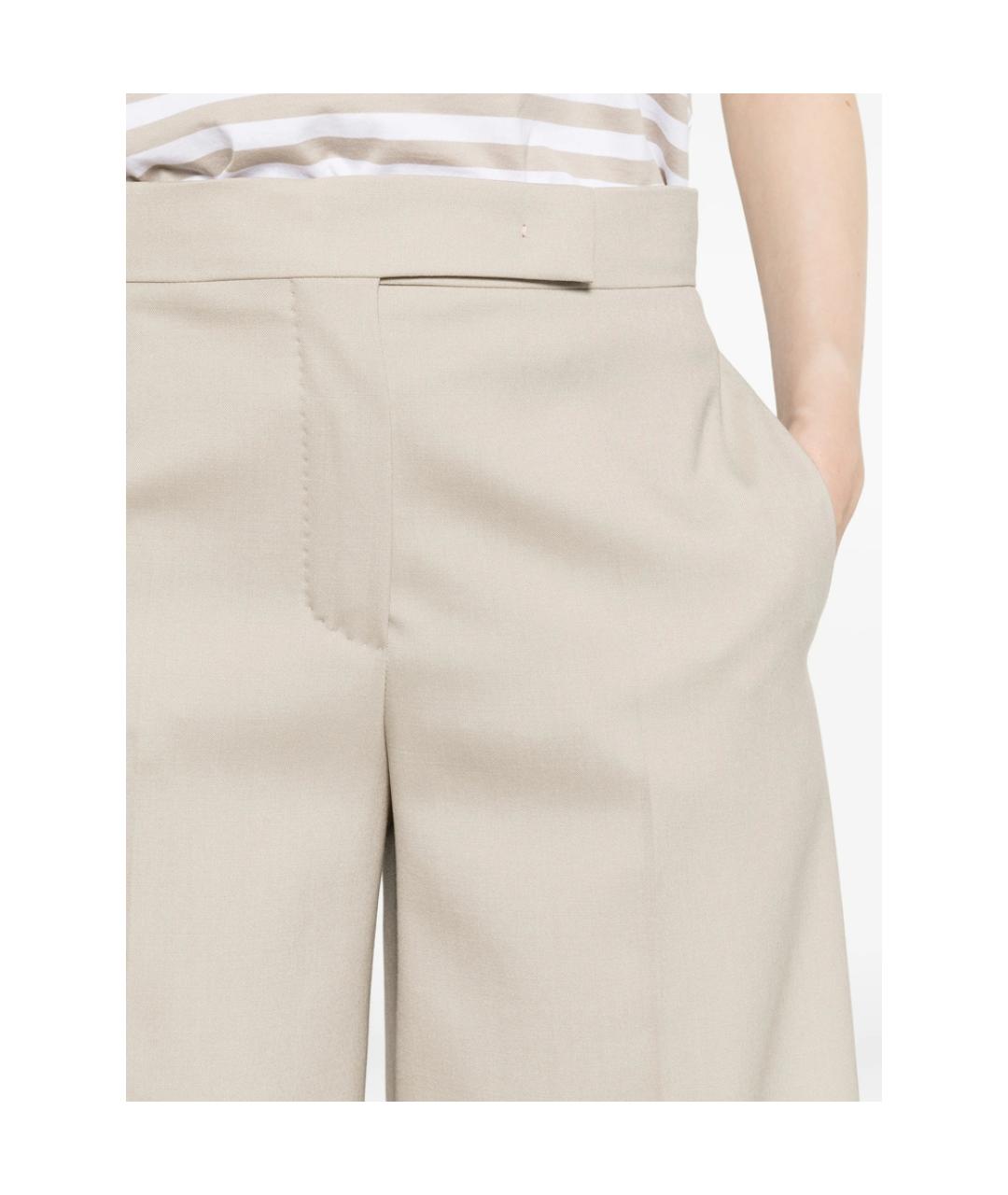 MAX MARA Бежевые шерстяные шорты, фото 3