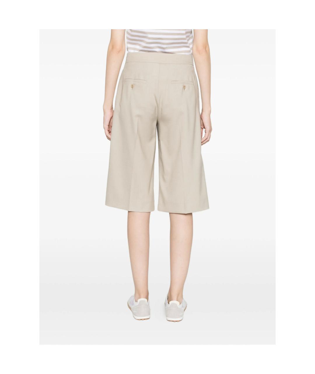 MAX MARA Бежевые шерстяные шорты, фото 2