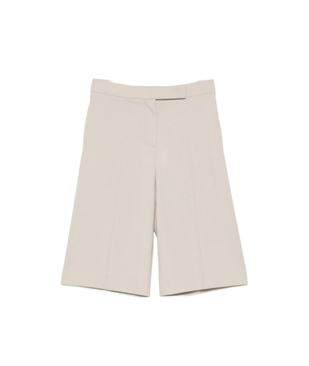 MAX MARA Бежевые шерстяные шорты, фото 1