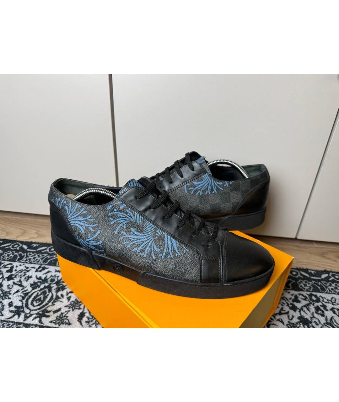 LOUIS VUITTON Антрацитовые низкие кроссовки / кеды, фото 5