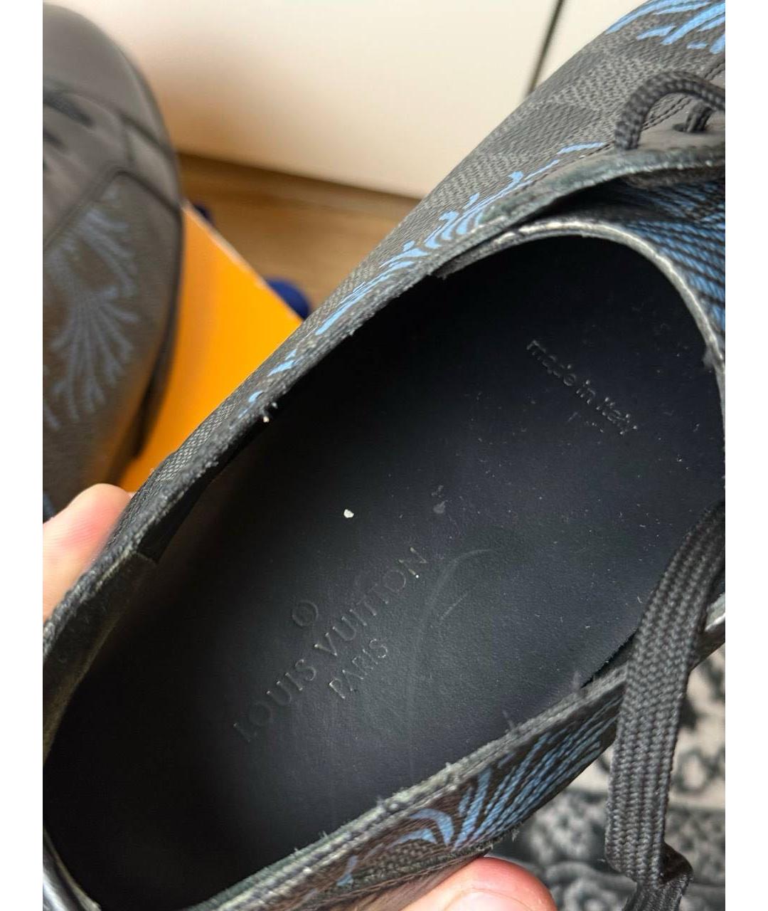 LOUIS VUITTON Антрацитовые низкие кроссовки / кеды, фото 6