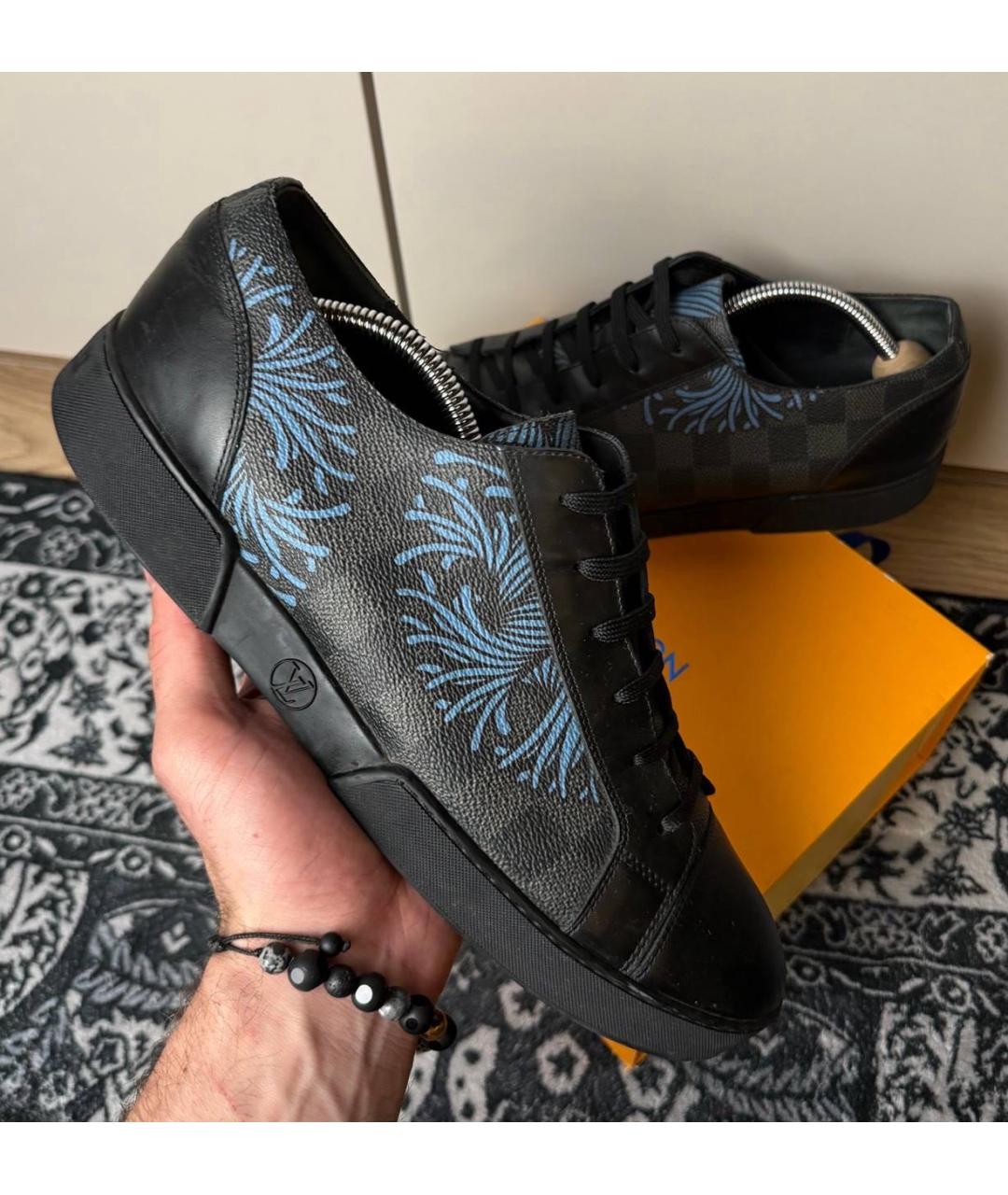 LOUIS VUITTON Антрацитовые низкие кроссовки / кеды, фото 3