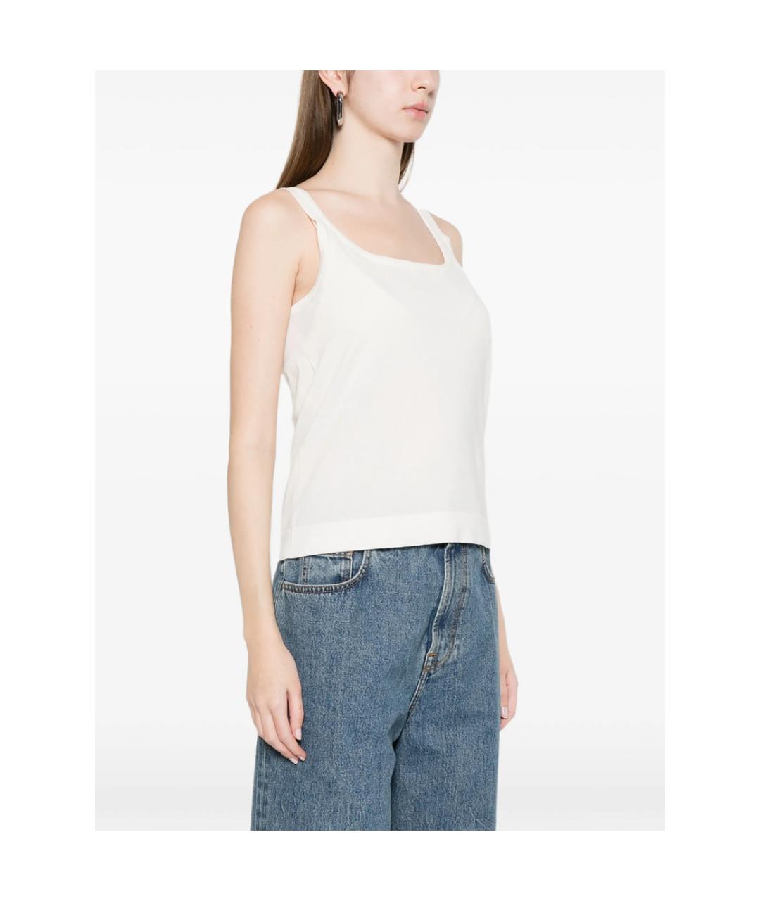 MAX MARA Белая хлопковая майка, фото 4
