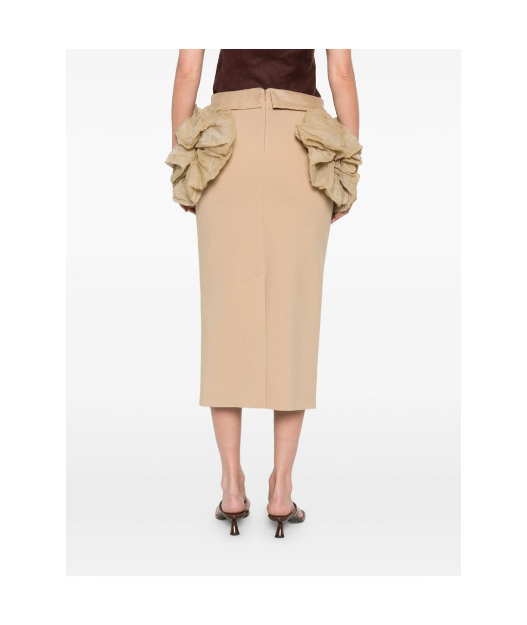 MAX MARA Бежевая льняная юбка миди, фото 5