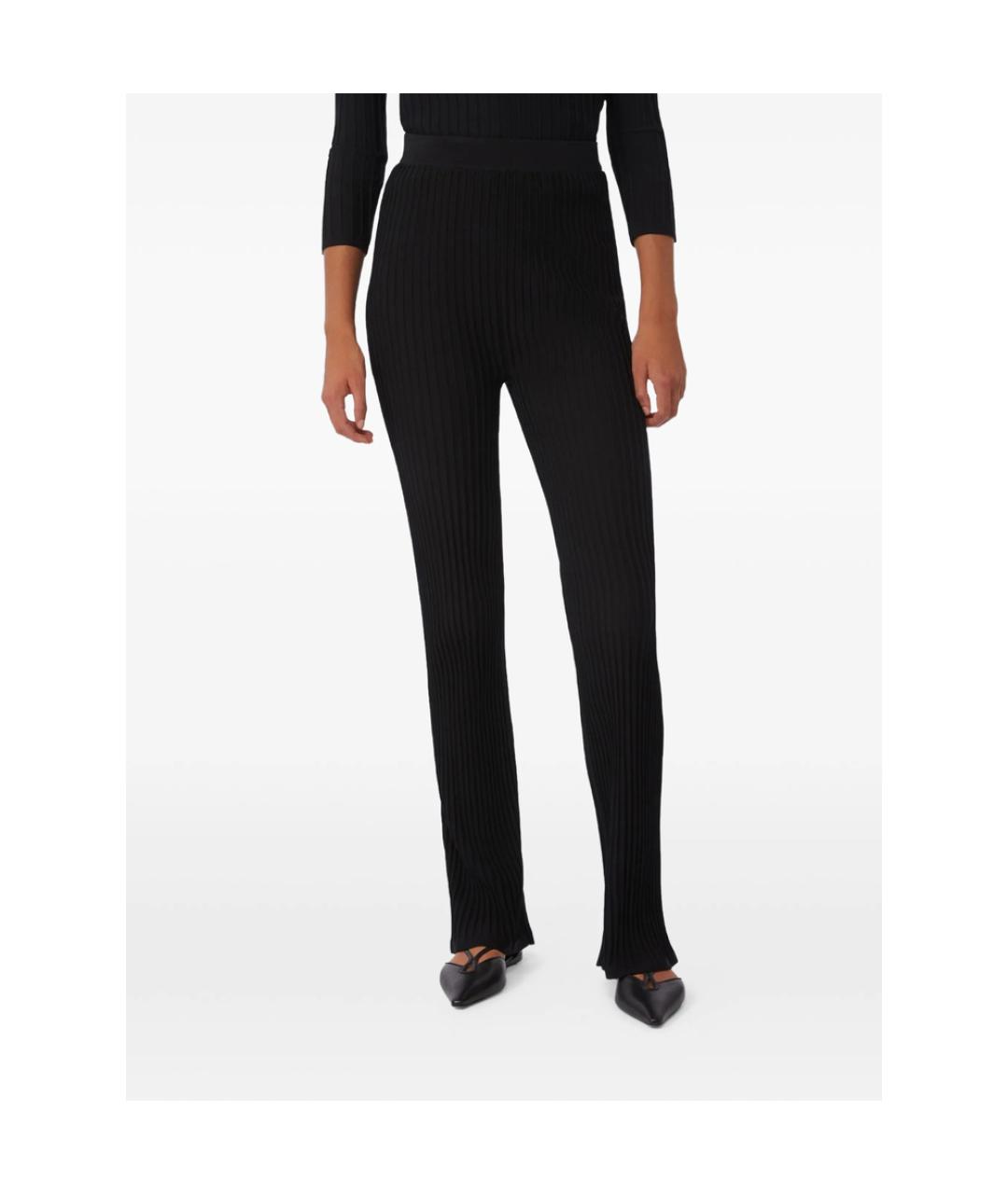MAX MARA Черные вискозные брюки узкие, фото 3