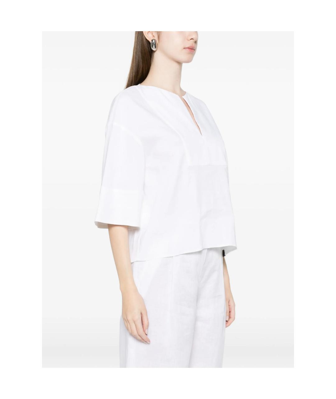 MAX MARA Белая льняная блузы, фото 4