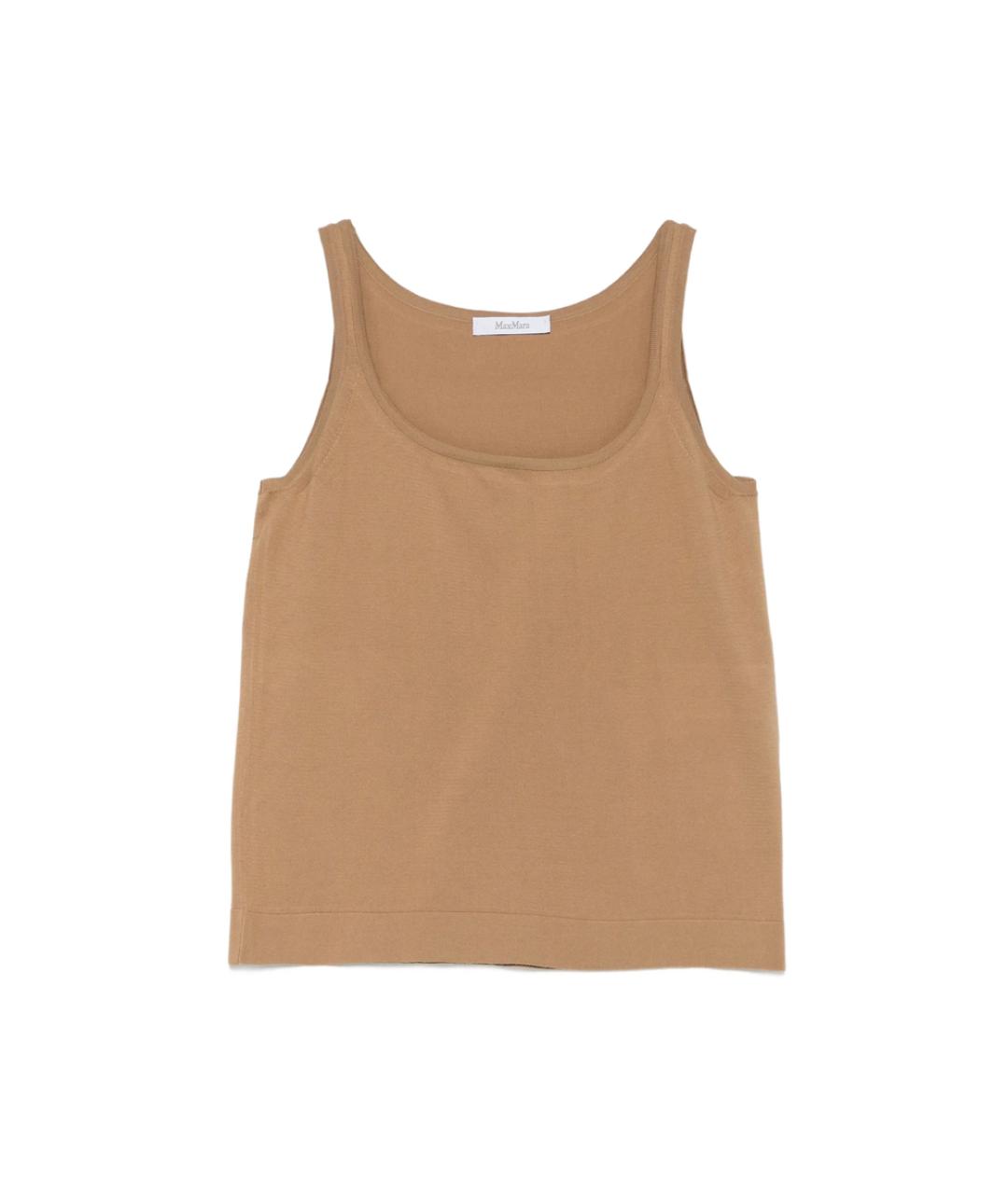MAX MARA Бежевая хлопковая майка, фото 1