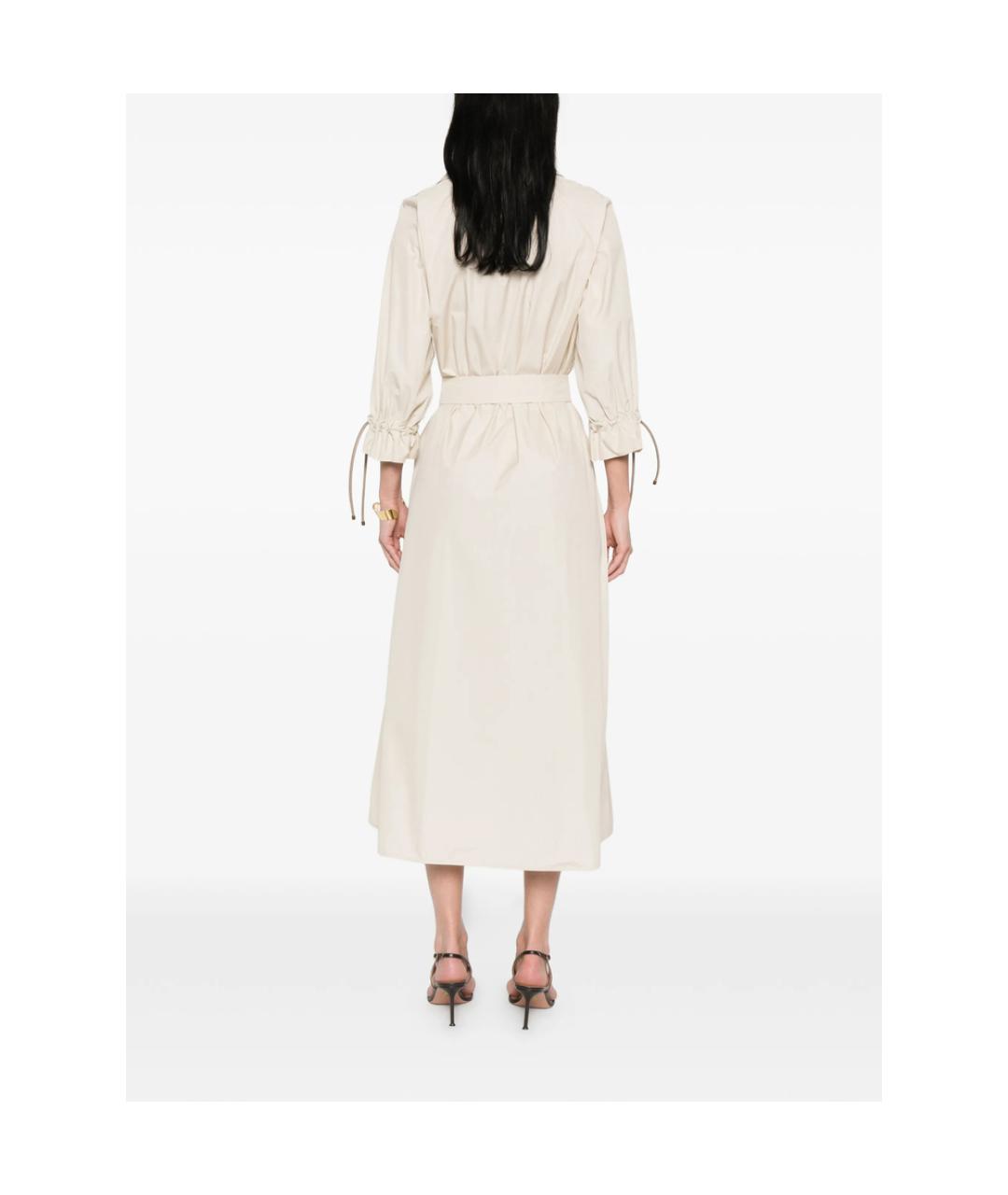 MAX MARA Белое хлопковое повседневное платье, фото 2