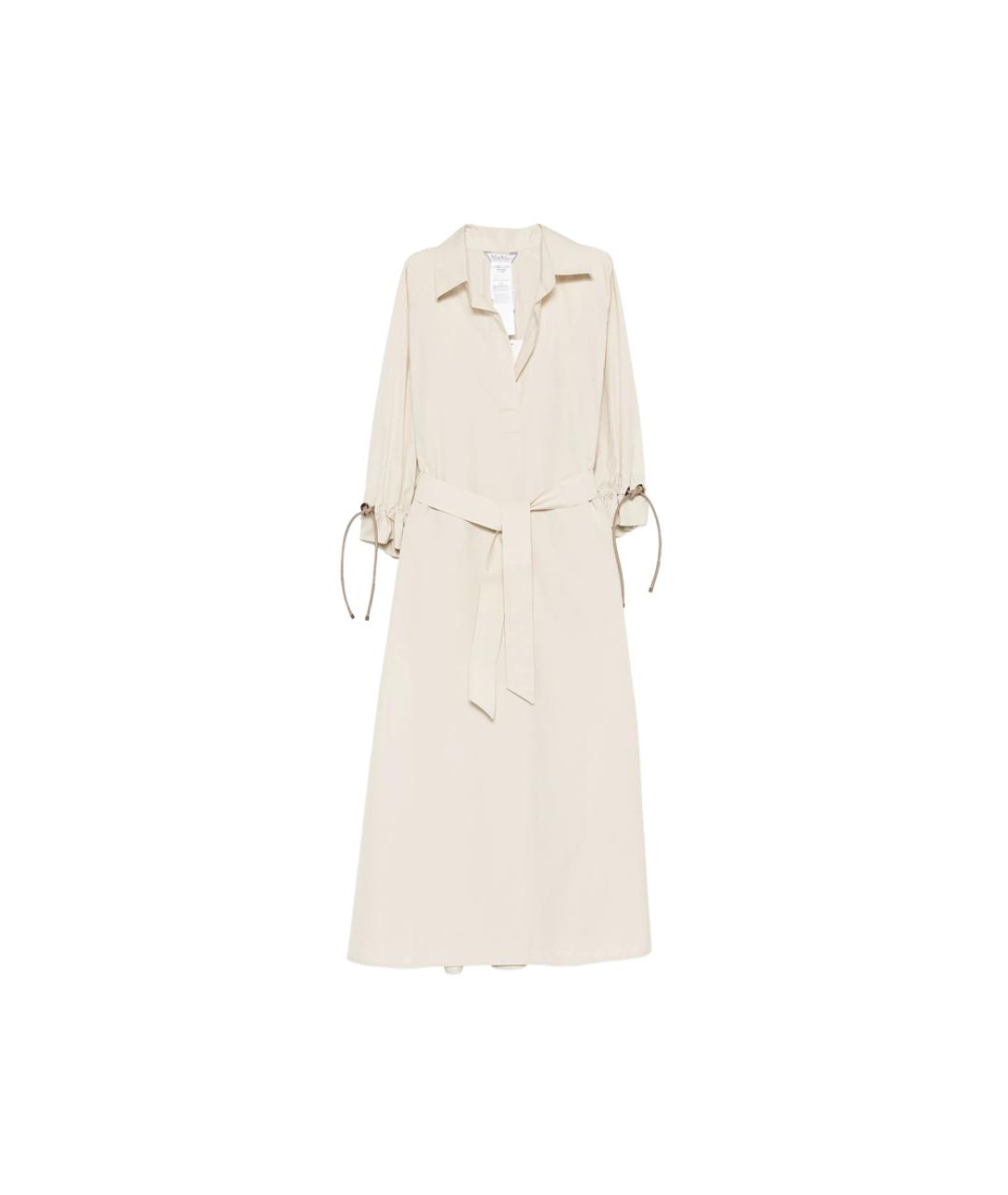 MAX MARA Белое хлопковое повседневное платье, фото 1