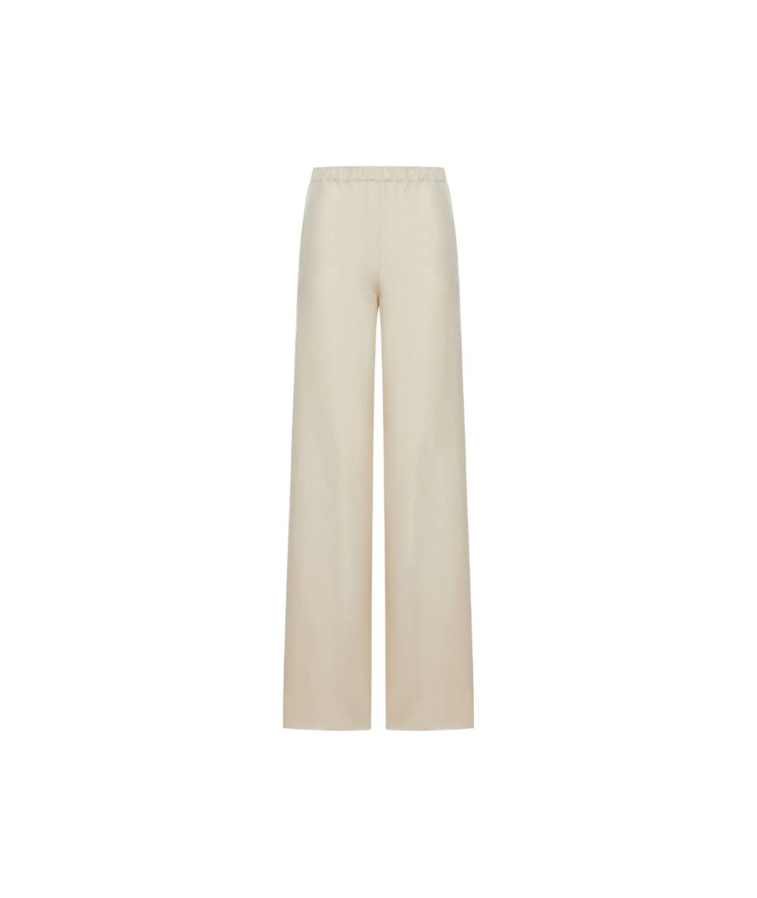 MAX MARA Белые льняные брюки широкие, фото 1