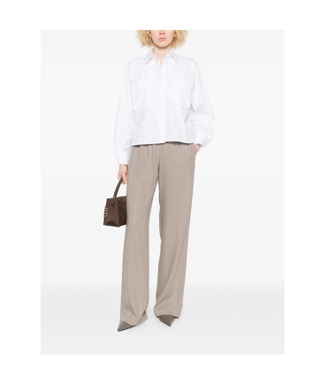 MAX MARA Белая хлопковая рубашка, фото 3