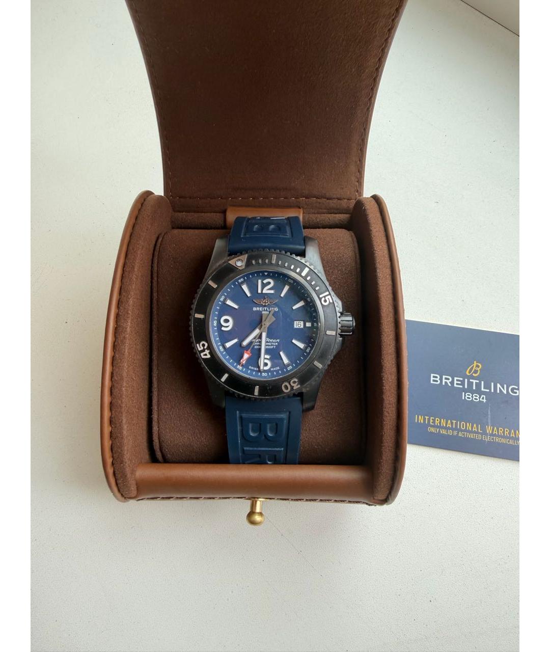 BREITLING SUPEROCEAN Темно-синие стальные часы, фото 2