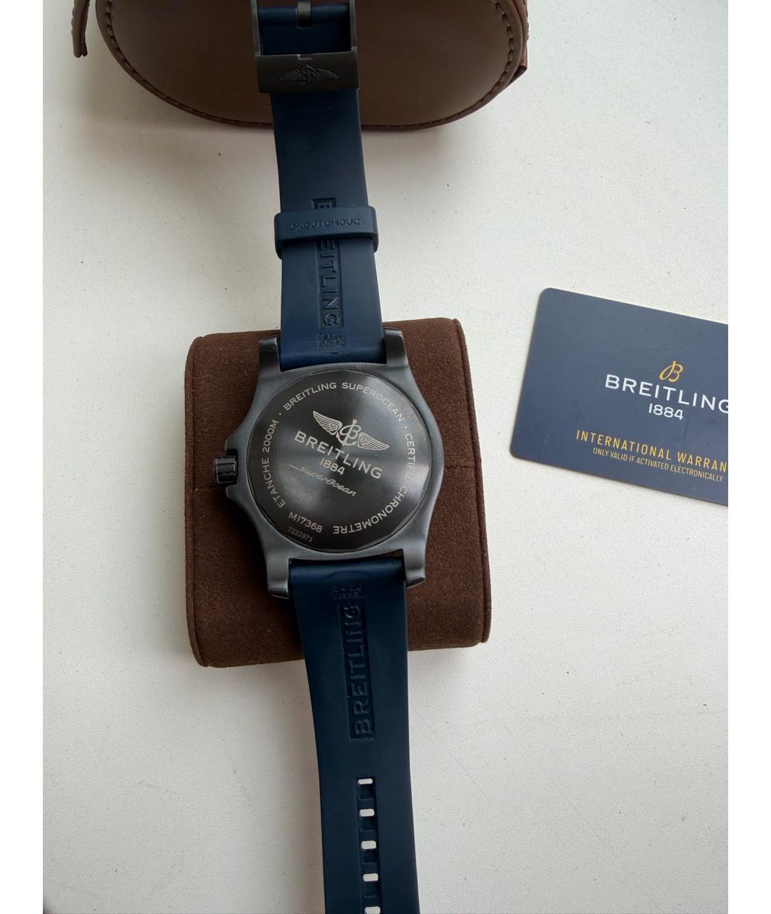 BREITLING SUPEROCEAN Темно-синие стальные часы, фото 3