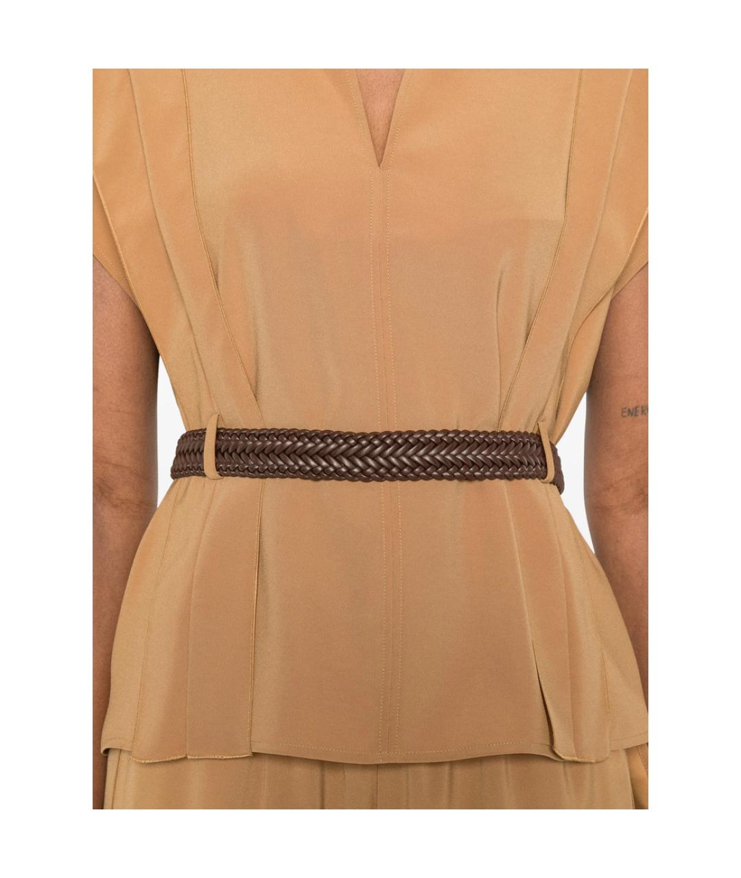 MAX MARA Горчичная полиэстеровая блузы, фото 2