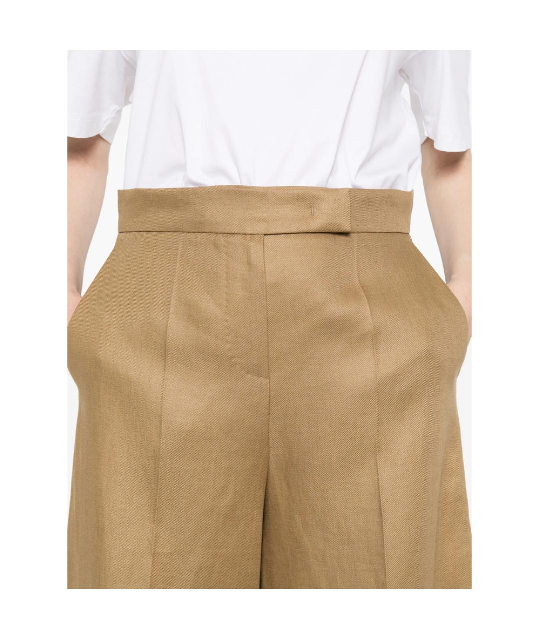 MAX MARA Бежевые льняные шорты, фото 2
