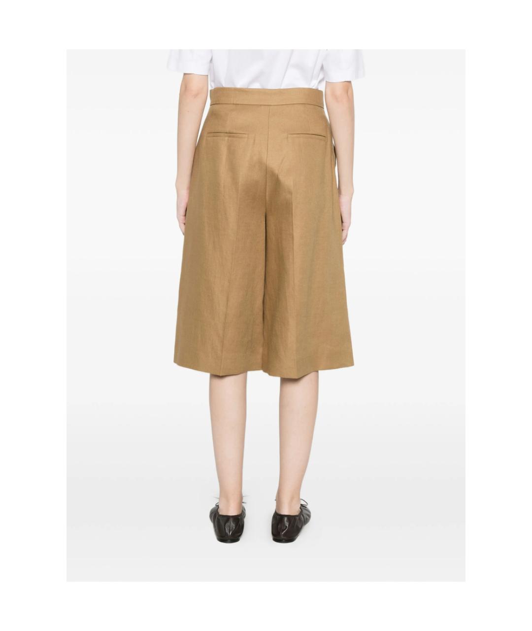 MAX MARA Бежевые льняные шорты, фото 3