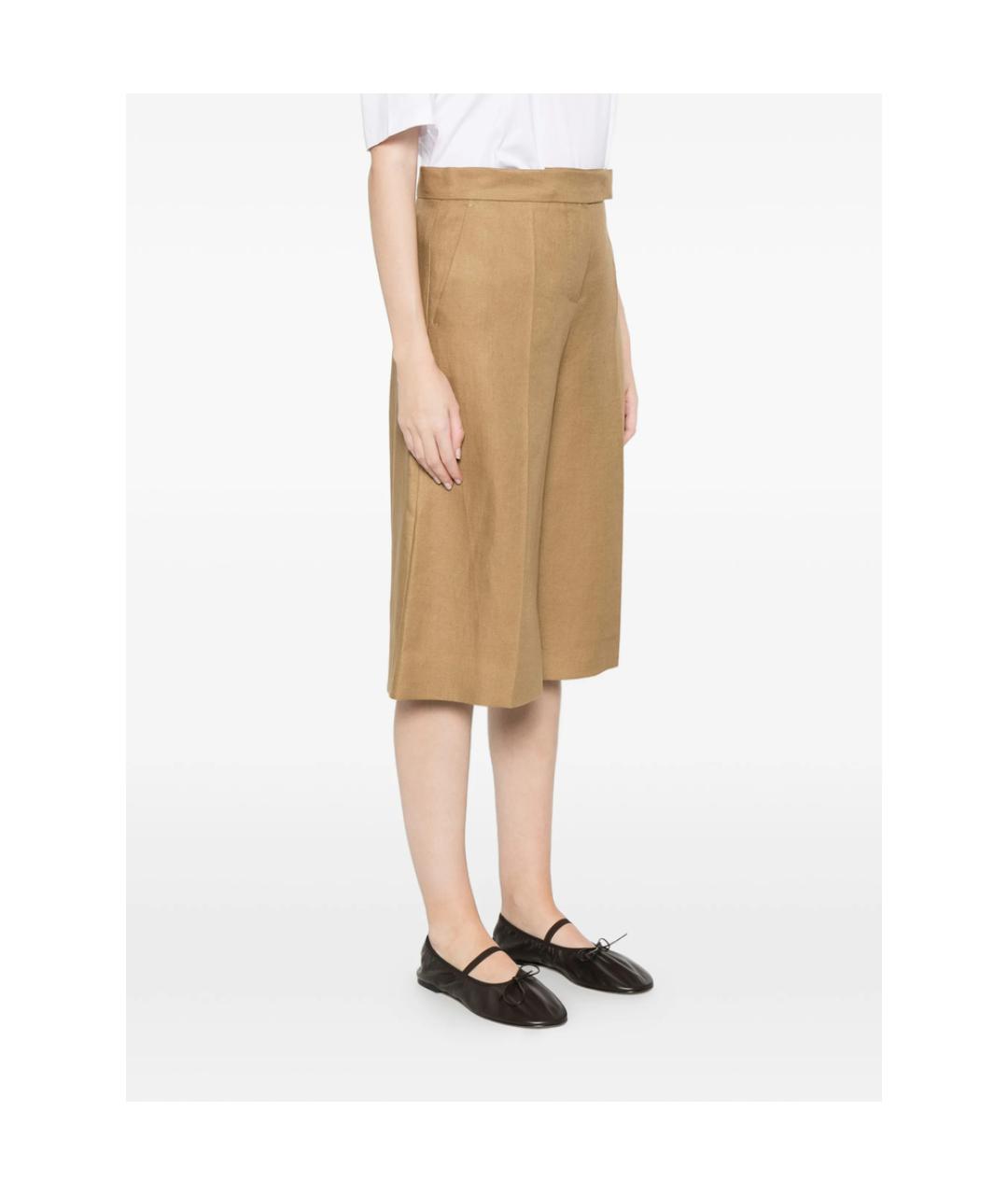 MAX MARA Бежевые льняные шорты, фото 4