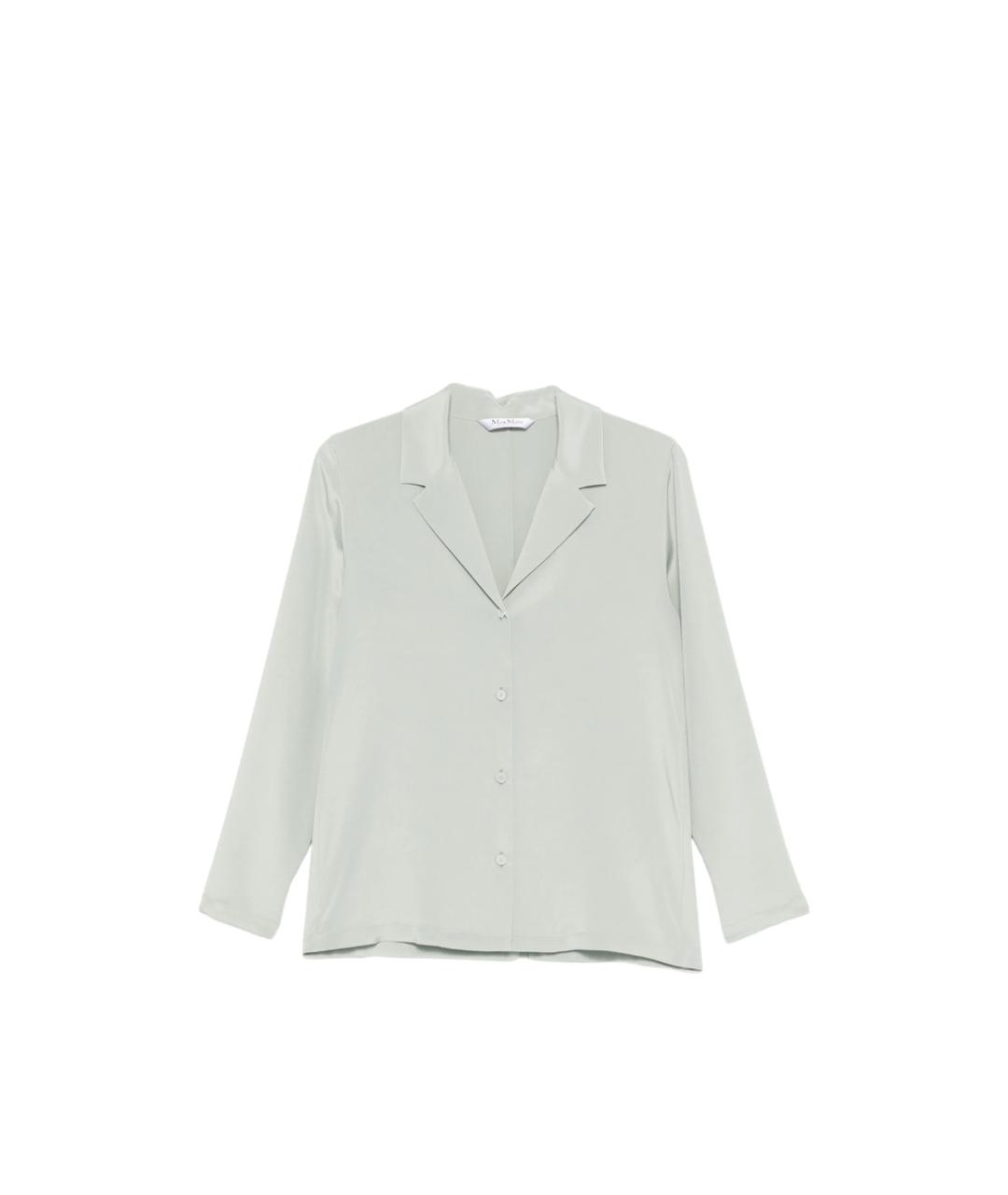 MAX MARA Зеленая шелковая рубашка, фото 1