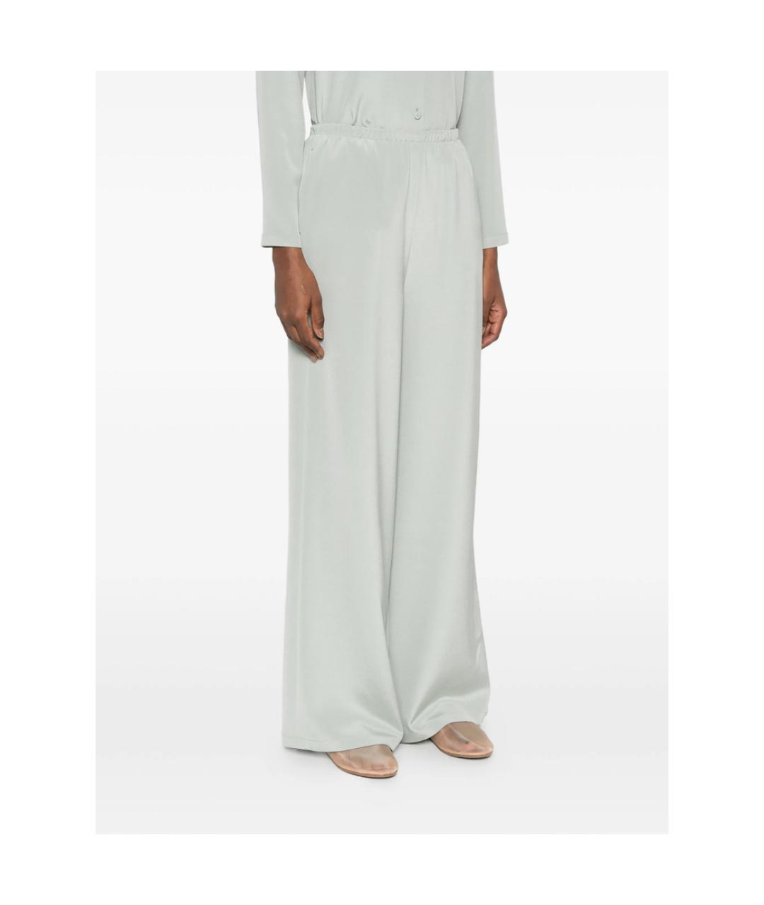 MAX MARA Зеленые шелковые брюки широкие, фото 3