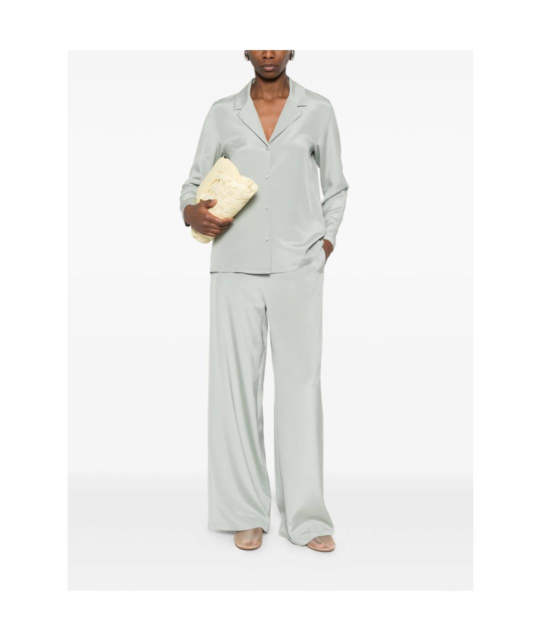 MAX MARA Зеленые шелковые брюки широкие, фото 4