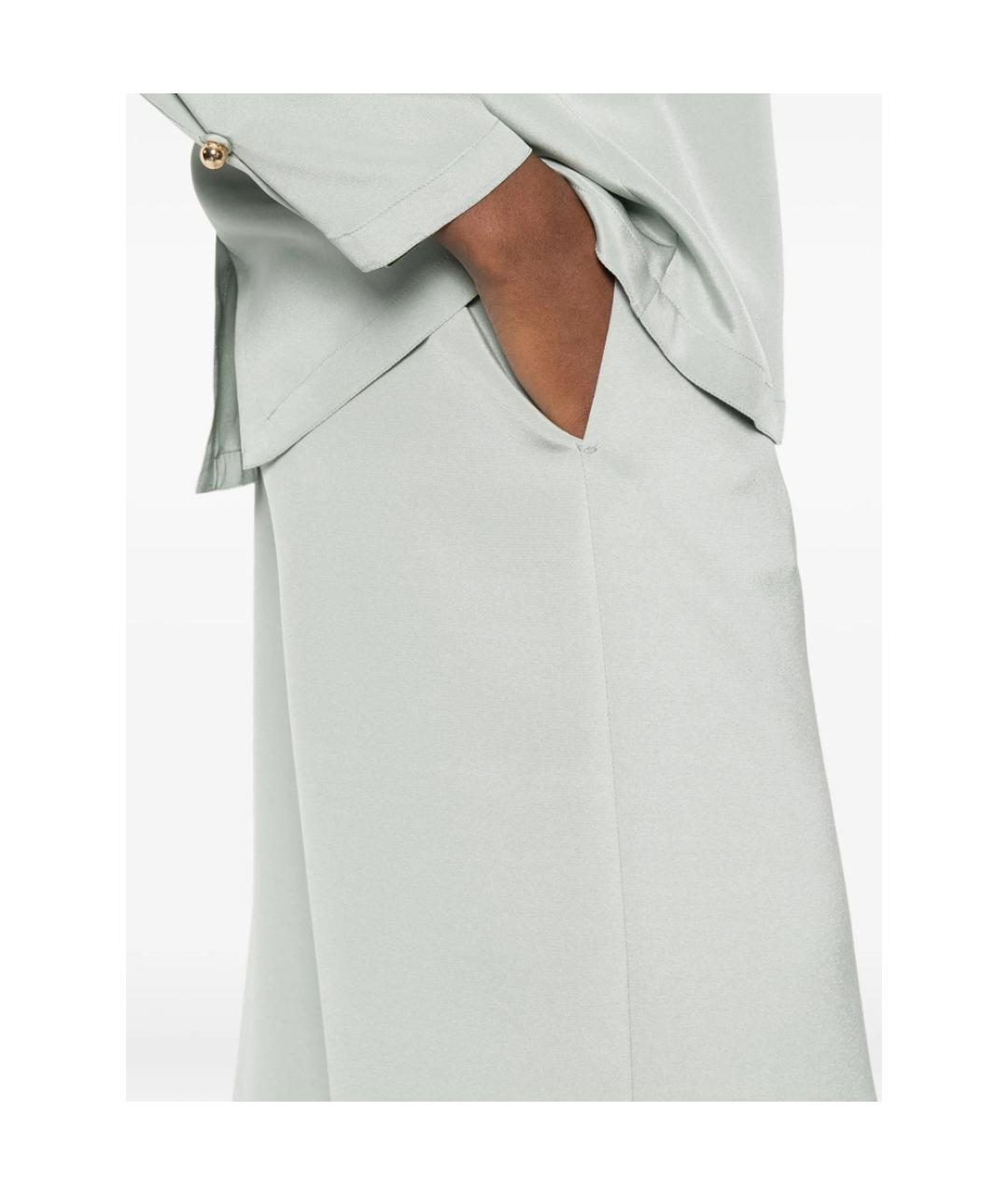 MAX MARA Зеленые шелковые брюки широкие, фото 2