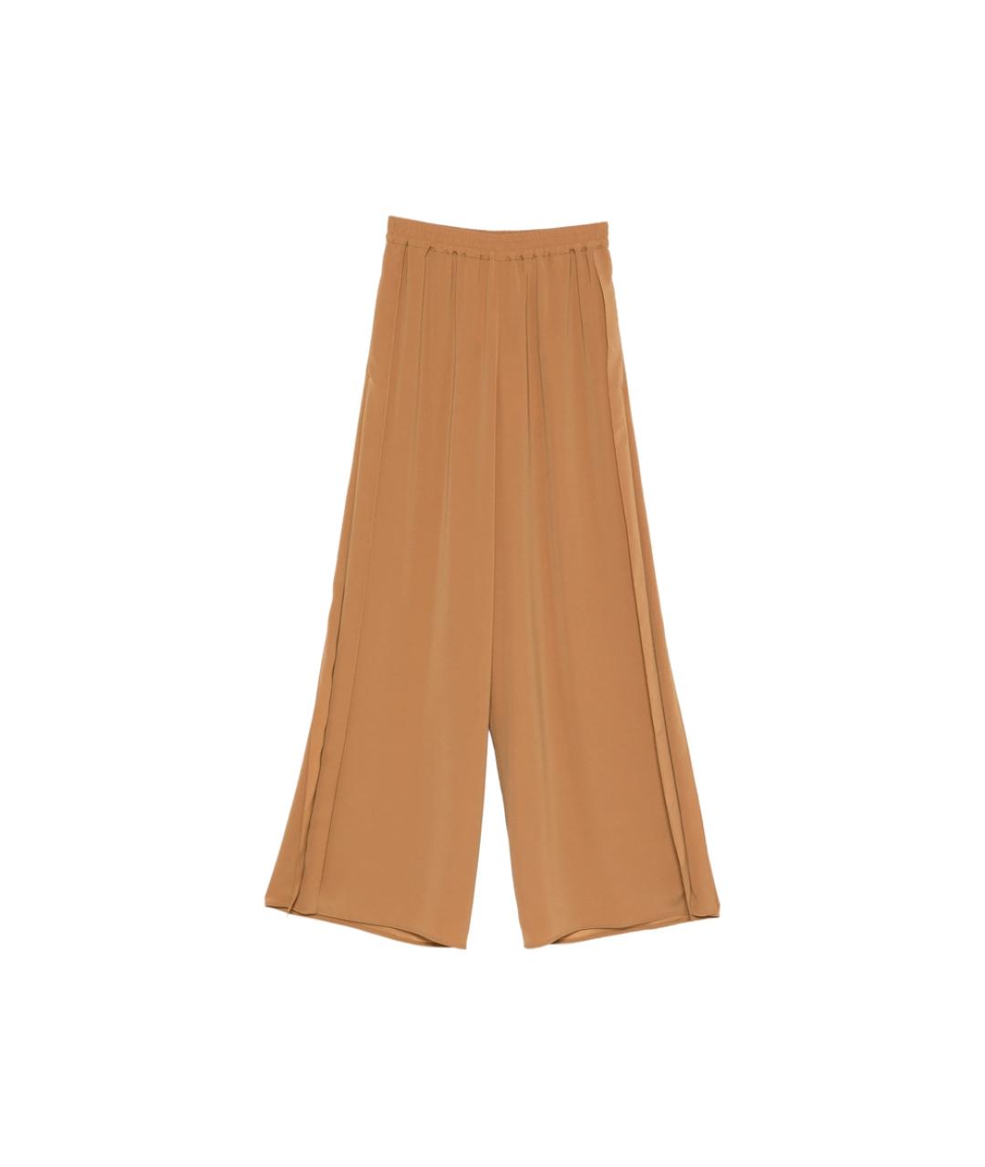 MAX MARA Коричневые полиэстеровые брюки широкие, фото 1