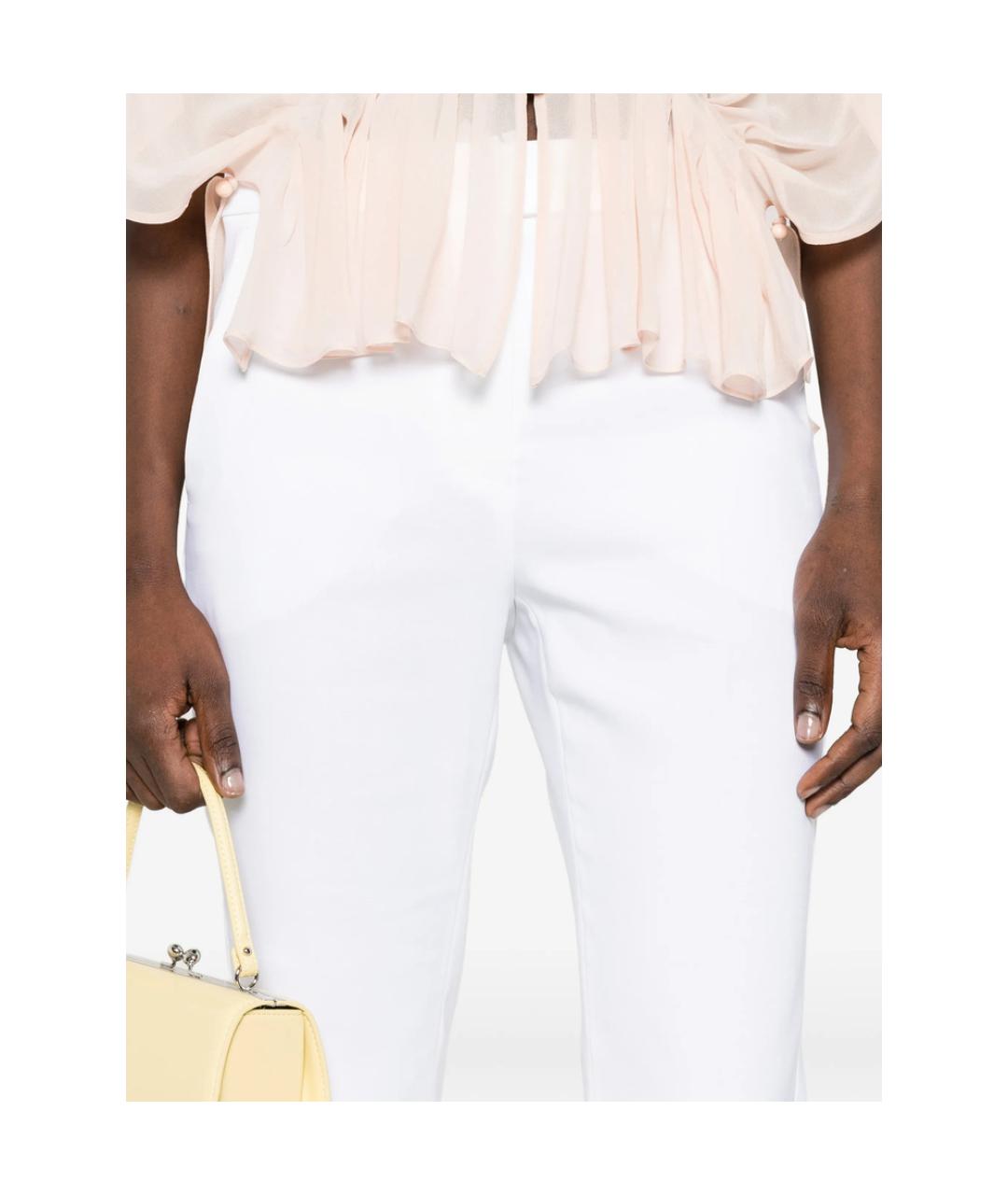 MAX MARA Белые хлопковые брюки широкие, фото 2