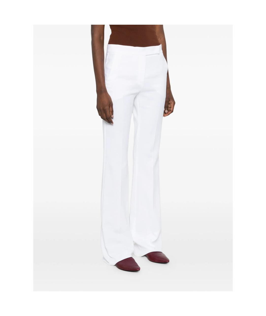 MAX MARA Белые хлопковые брюки широкие, фото 3