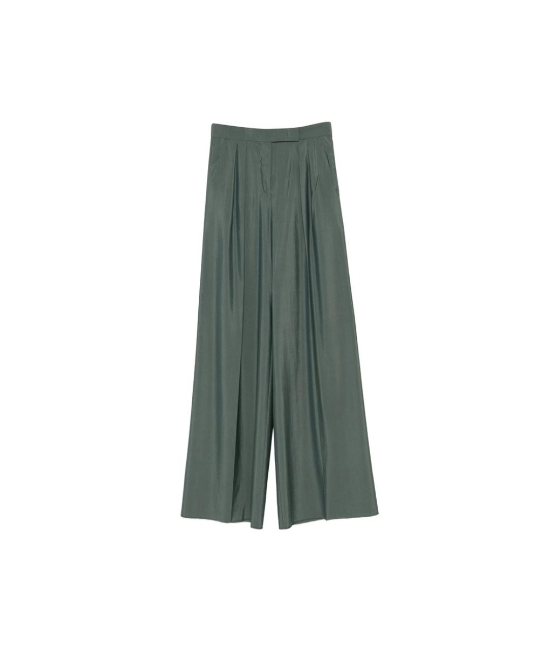 MAX MARA Зеленые шерстяные брюки широкие, фото 1