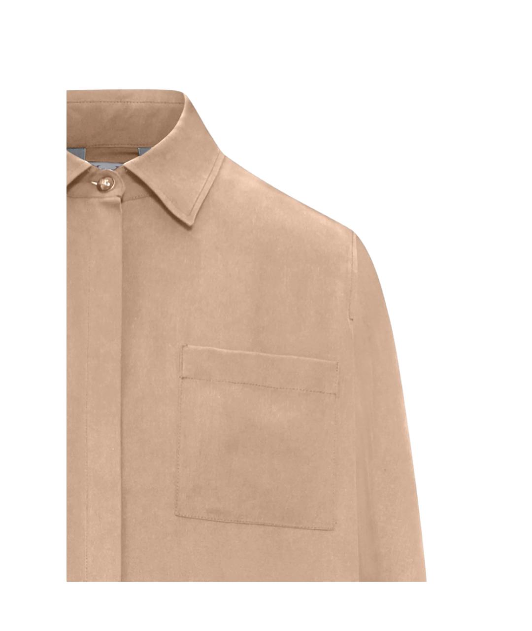 MAX MARA Бежевая шелковая рубашка, фото 2