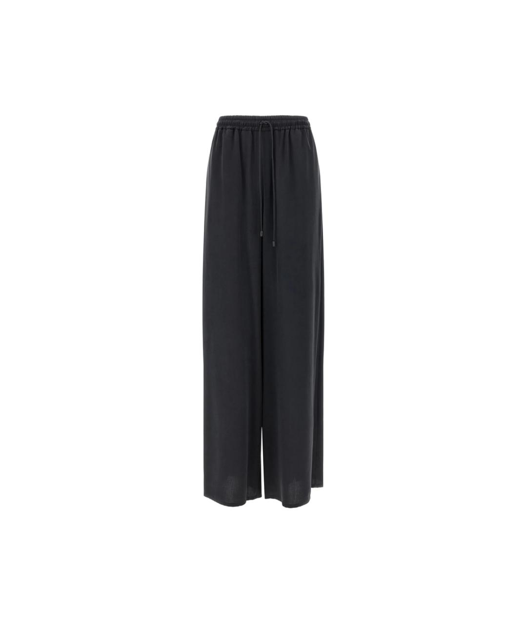 MAX MARA Черные шелковые прямые брюки, фото 1