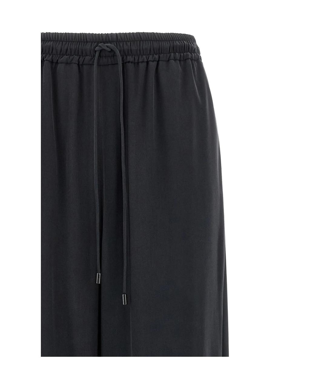 MAX MARA Черные шелковые прямые брюки, фото 4