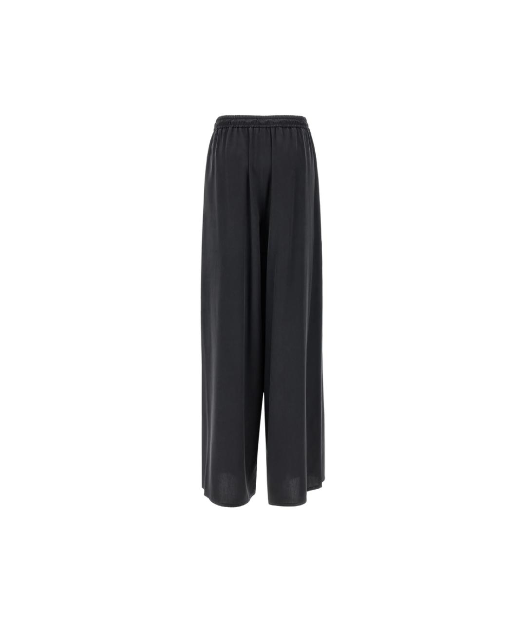 MAX MARA Черные шелковые прямые брюки, фото 2