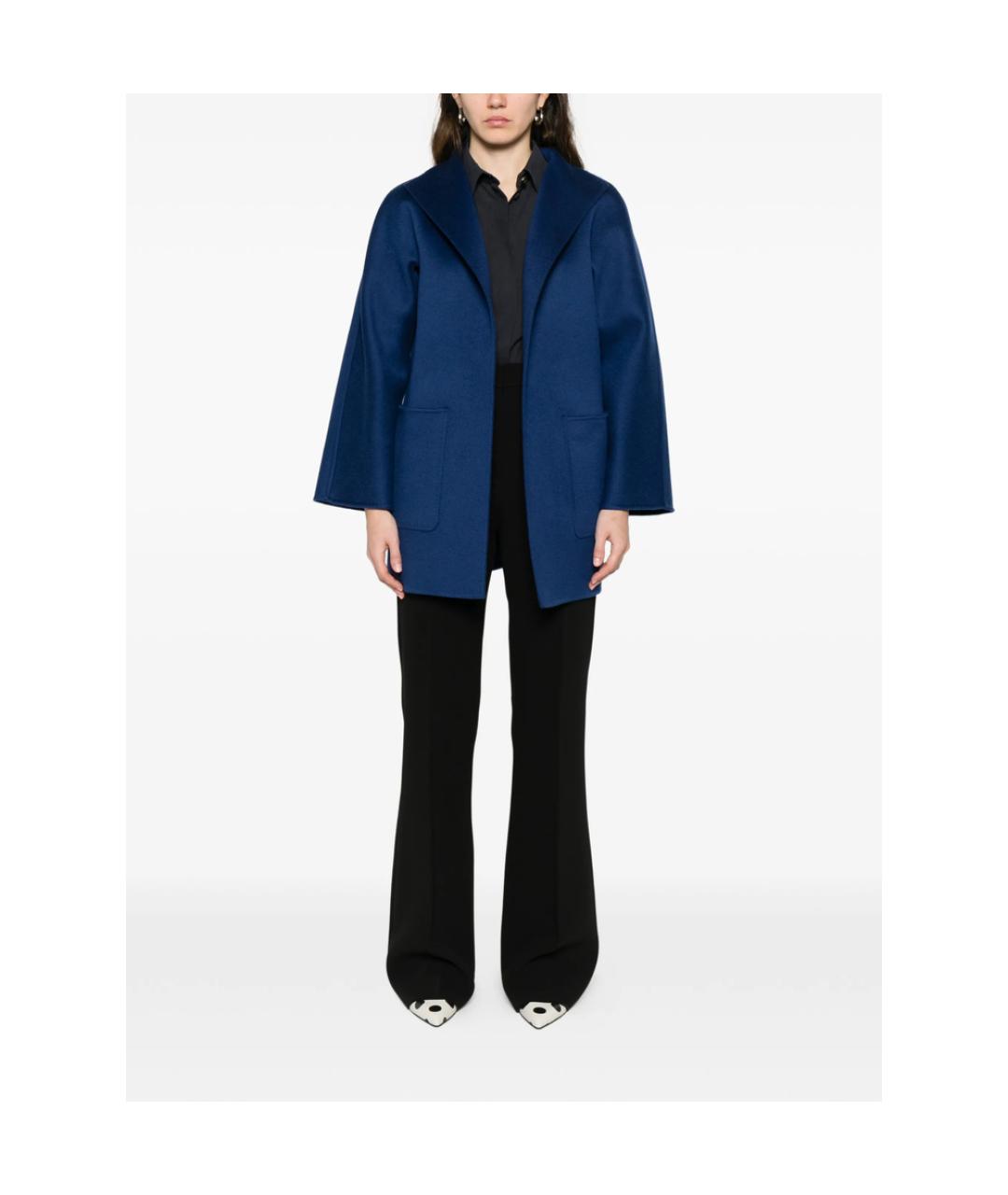 MAX MARA Синее кашемировое пальто, фото 3