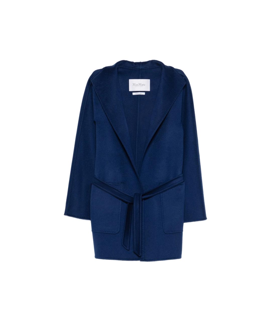 MAX MARA Синее кашемировое пальто, фото 1