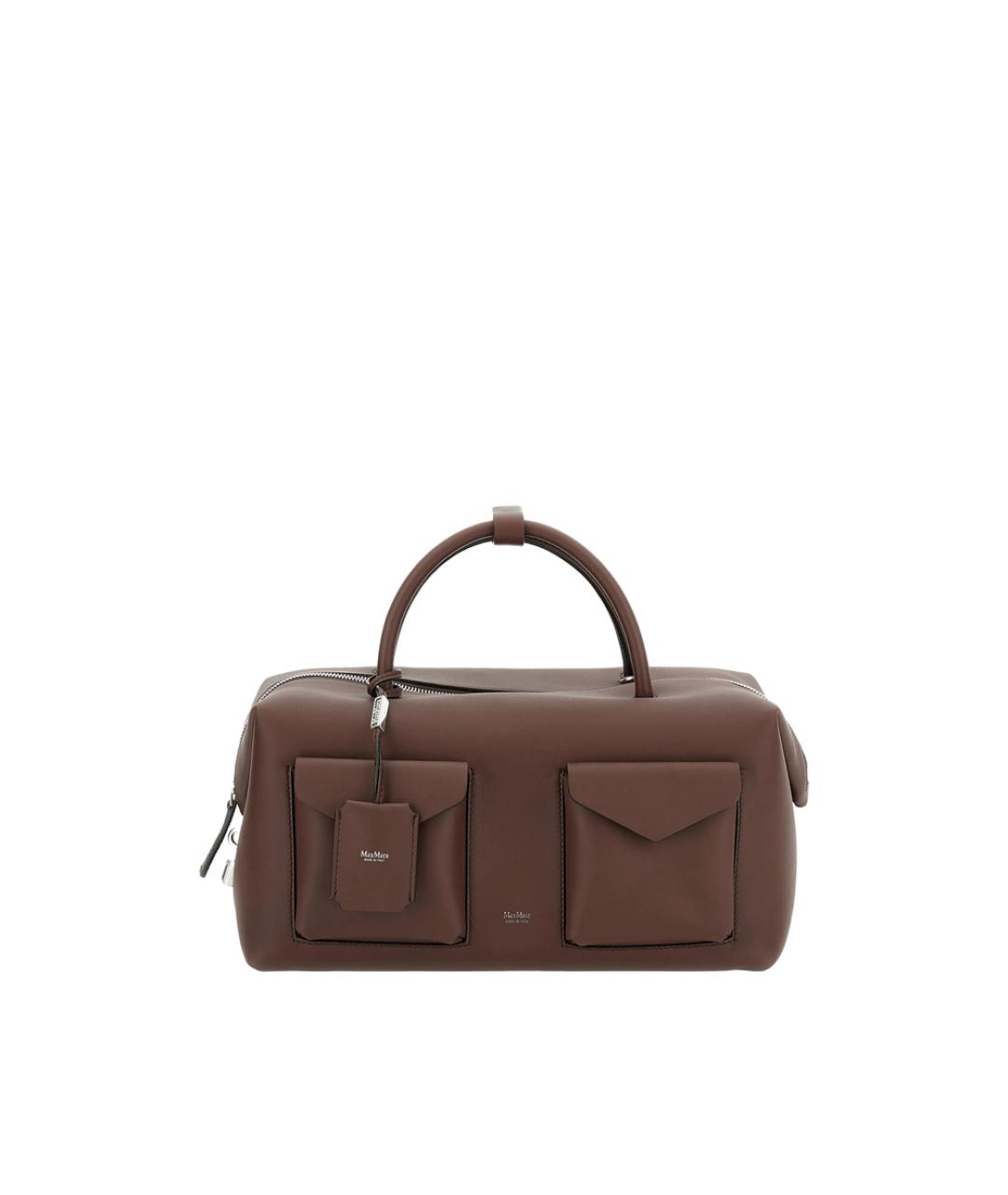 MAX MARA Коричневая кожаная дорожная/спортивная сумка, фото 1