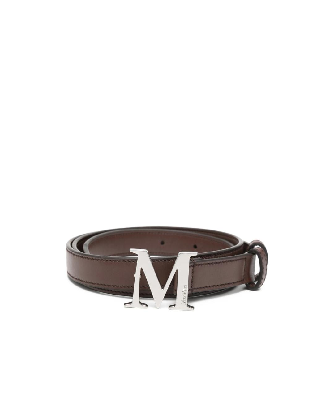 MAX MARA Коричневый кожаный ремень, фото 1