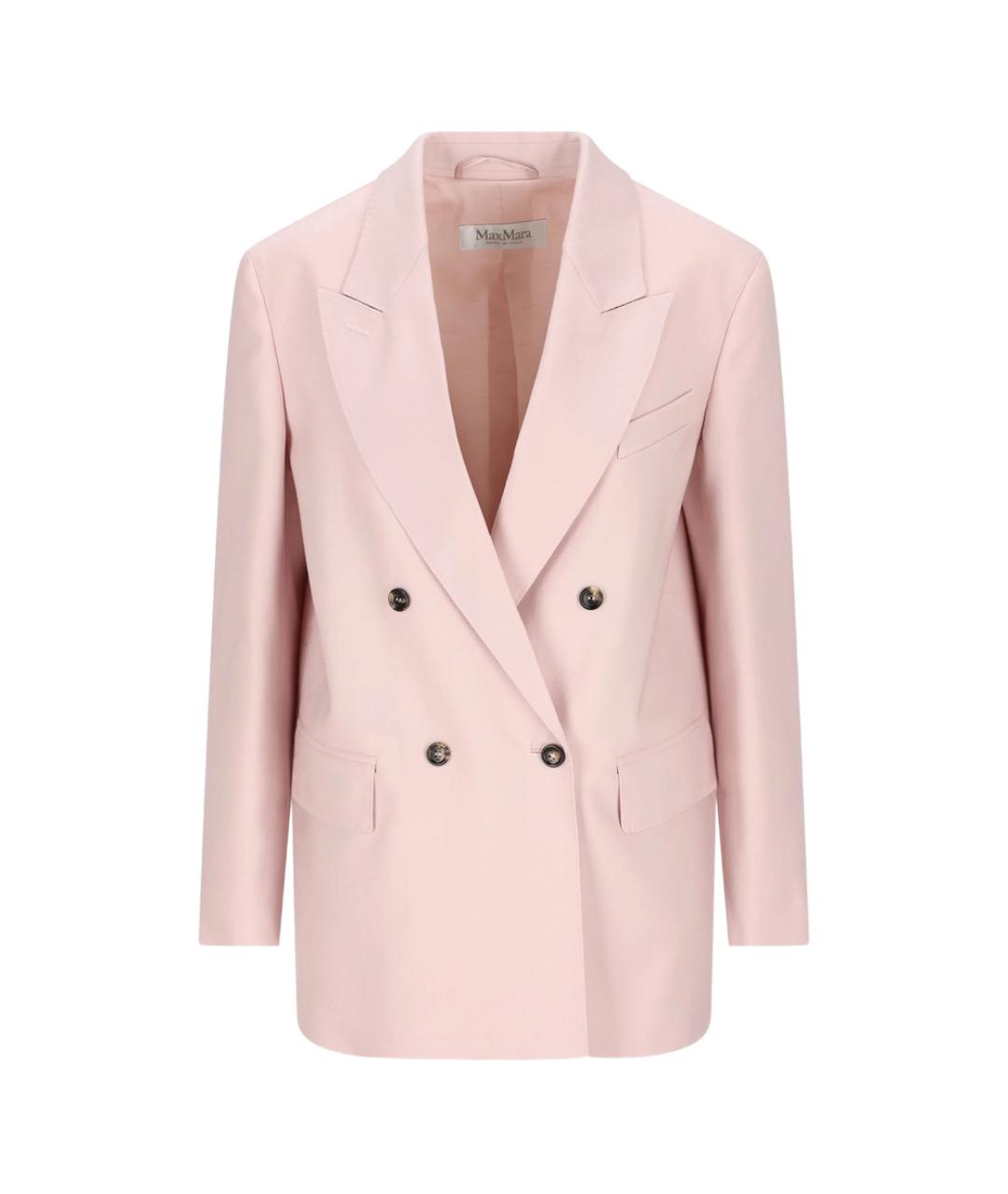 MAX MARA Розовый шерстяной жакет/пиджак, фото 1