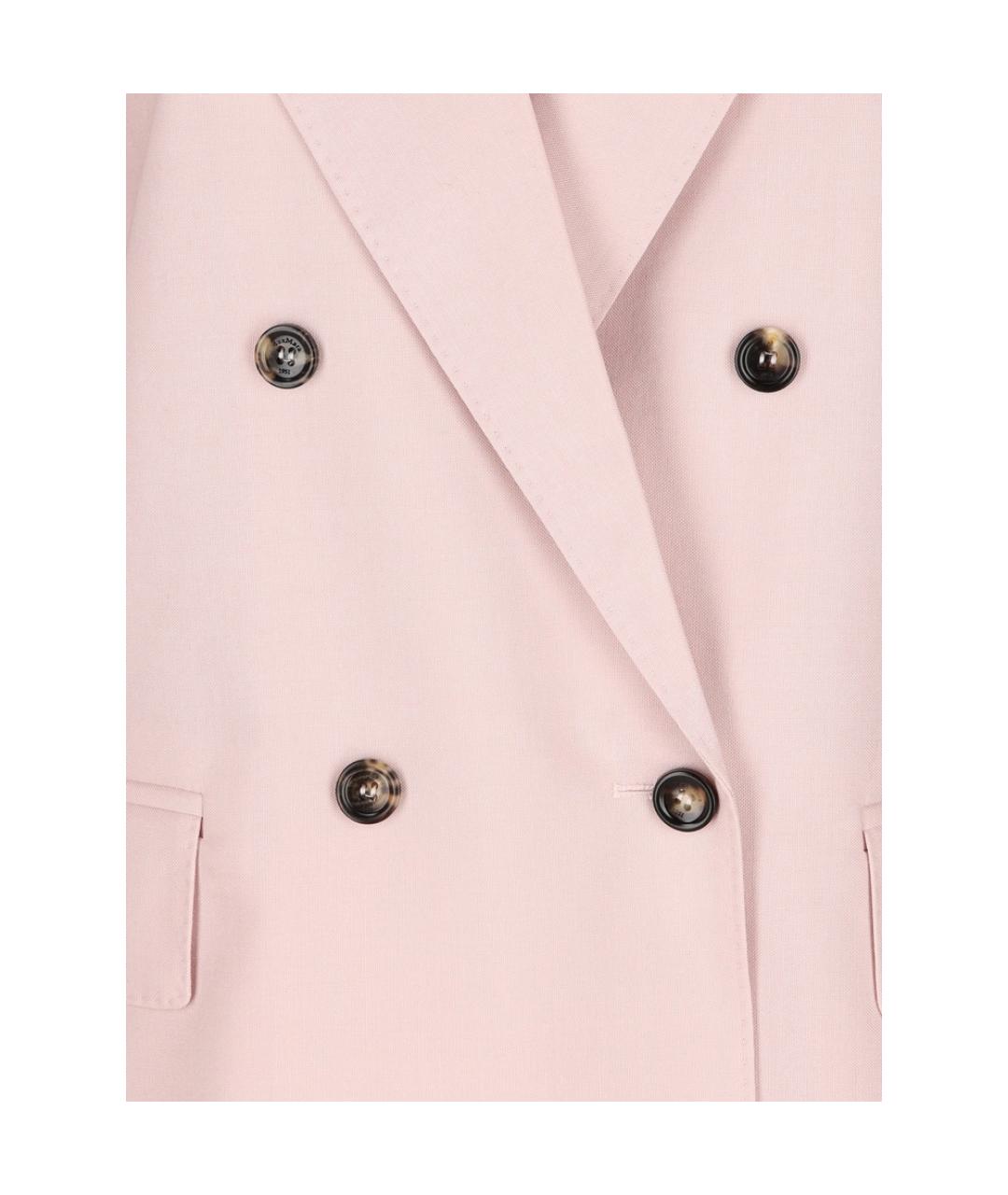 MAX MARA Розовый шерстяной жакет/пиджак, фото 2