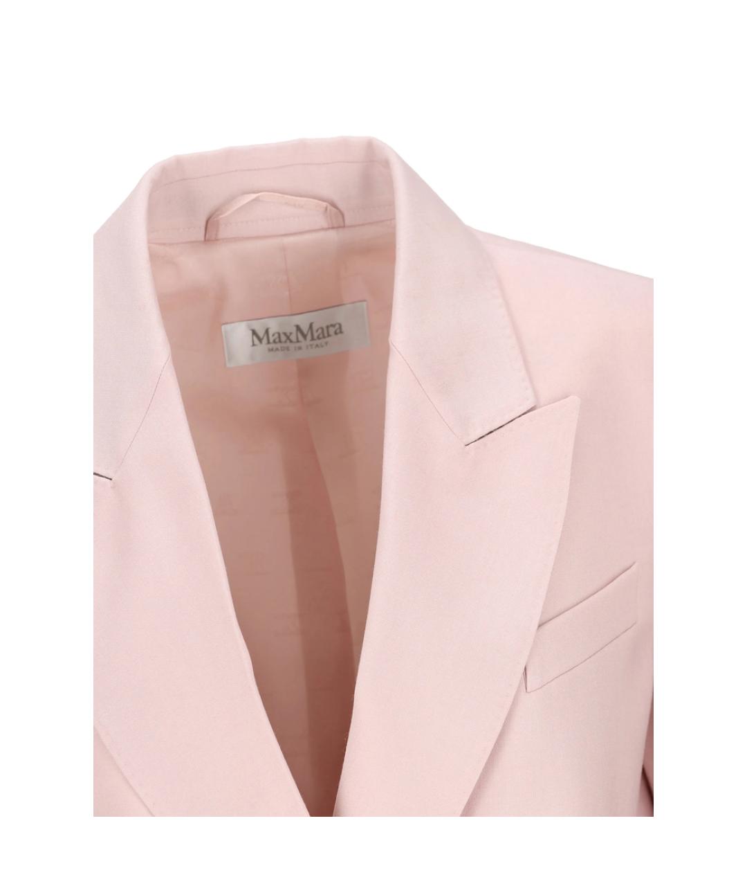 MAX MARA Розовый шерстяной жакет/пиджак, фото 4